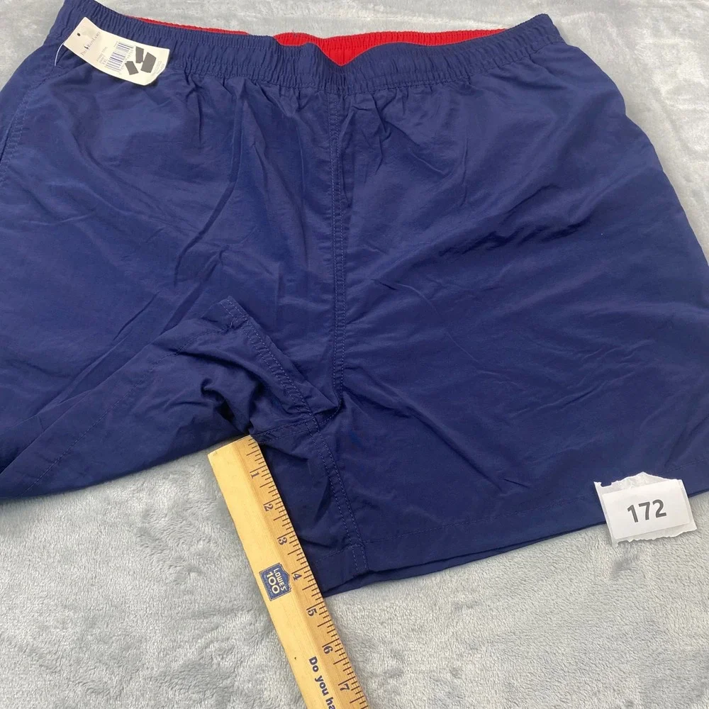 Vintage Polo Ralph Lauren Mens Swim Trunks XXL Blue Red Pony Logo Nylon Mesh NWT